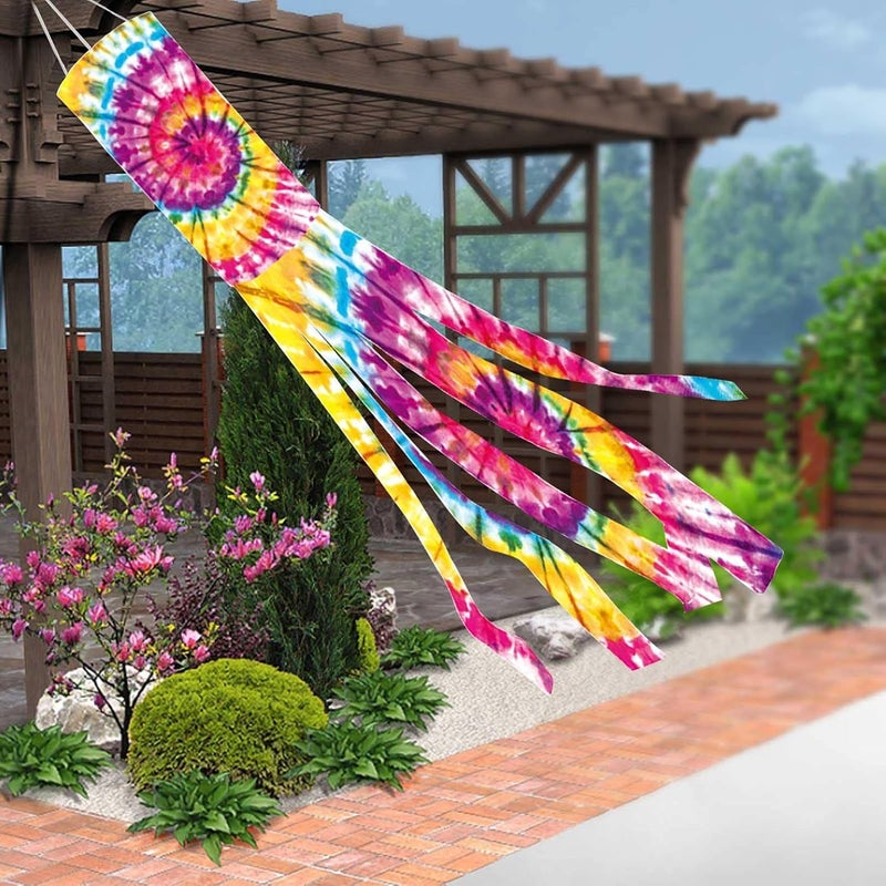 woobles Rainbow Windsock Wind Sculptures Rainbow Garden Colorful Hanging Decoration Wind Socks Outdoor For Flag Pole Caravan Camping Garden - Image 2